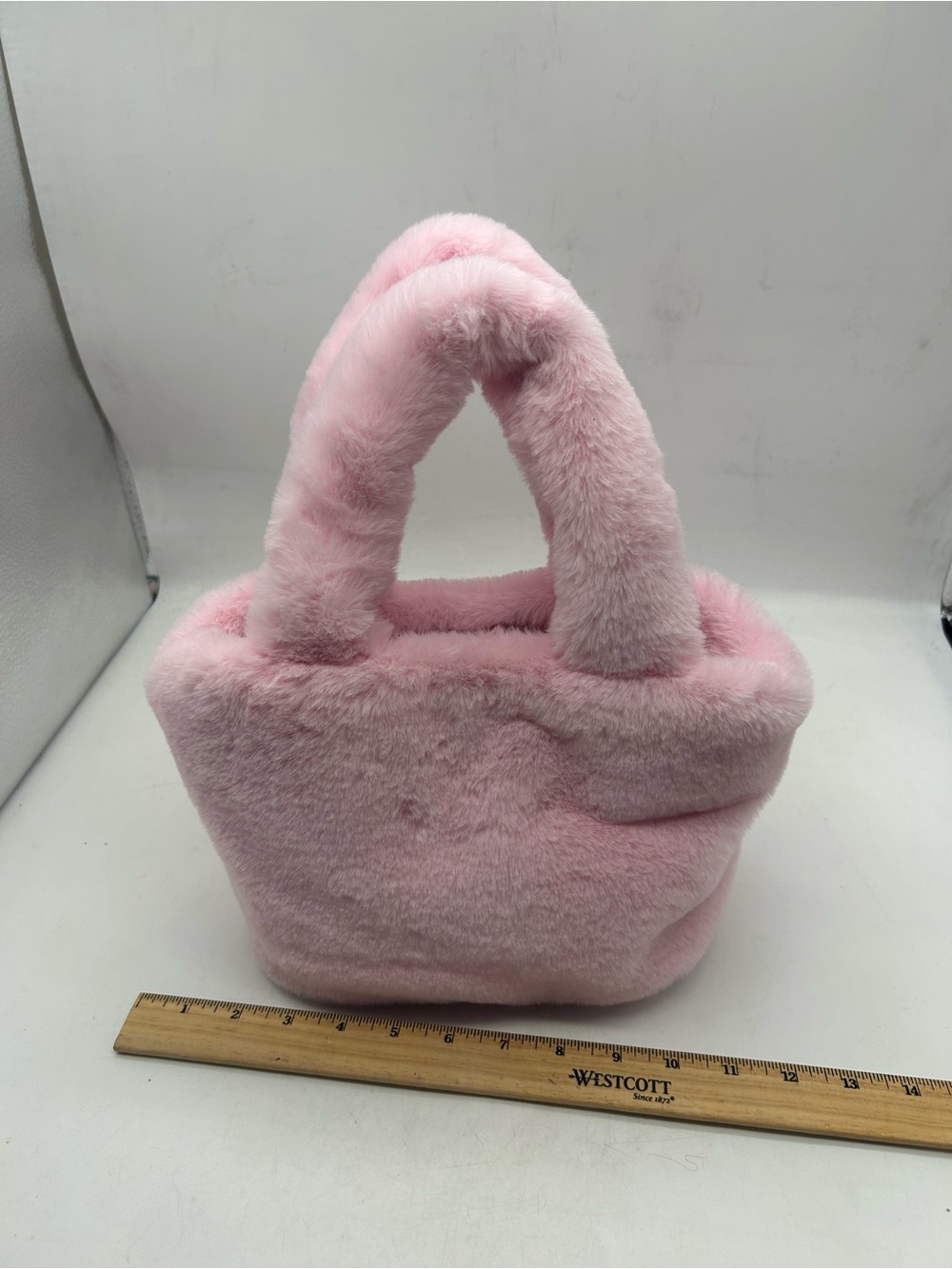 Cozy Pink Faux Fur Mini Tote Bag
